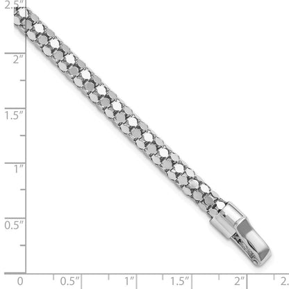 Sterlingsilber Rhodiniert Poliert Fantasie Netz Gliederarmband