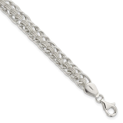 7 Zoll Sterlingsilber Poliert Roped Oval Glieder 7 Zoll Armband