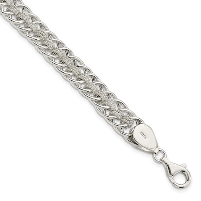 7.5 Zoll Sterlingsilber Poliert Roped Oval Glieder 7.5 Zoll Armband