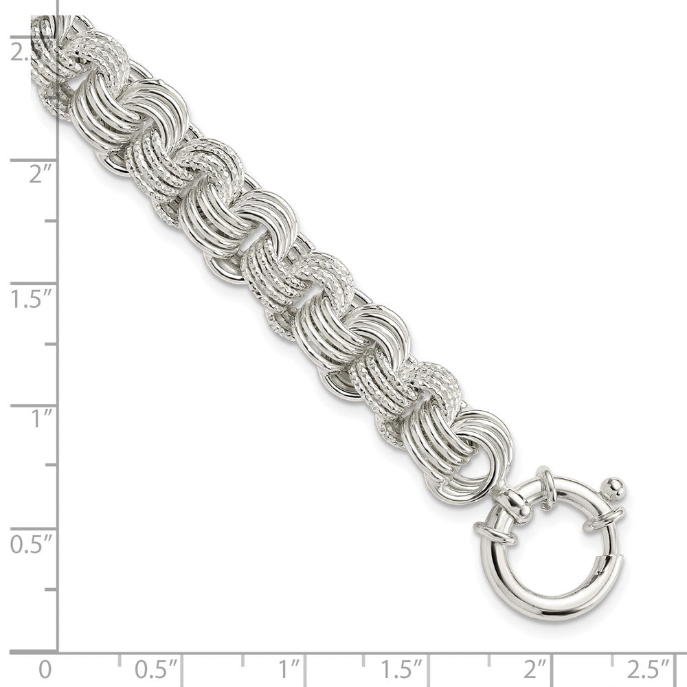 7.5 Zoll Sterlingsilber Poliert Fantasieglieder Armband