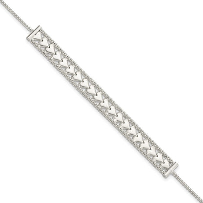 8 Zoll Sterlingsilber Herzen Kette mit 1 Zoll Verlängerung Armband