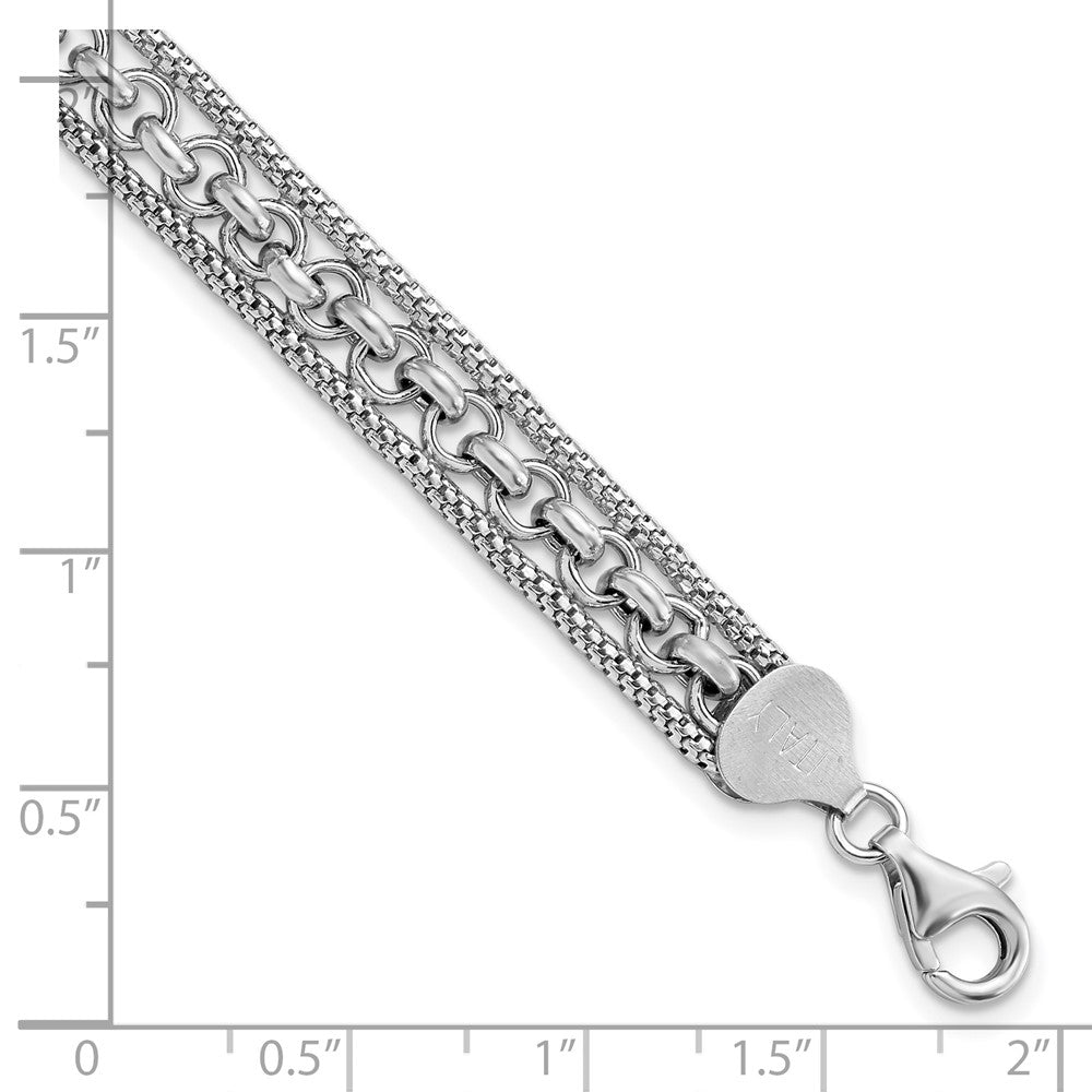 7.5 Zoll Sterlingsilber Rhodiniert Poliert Armband