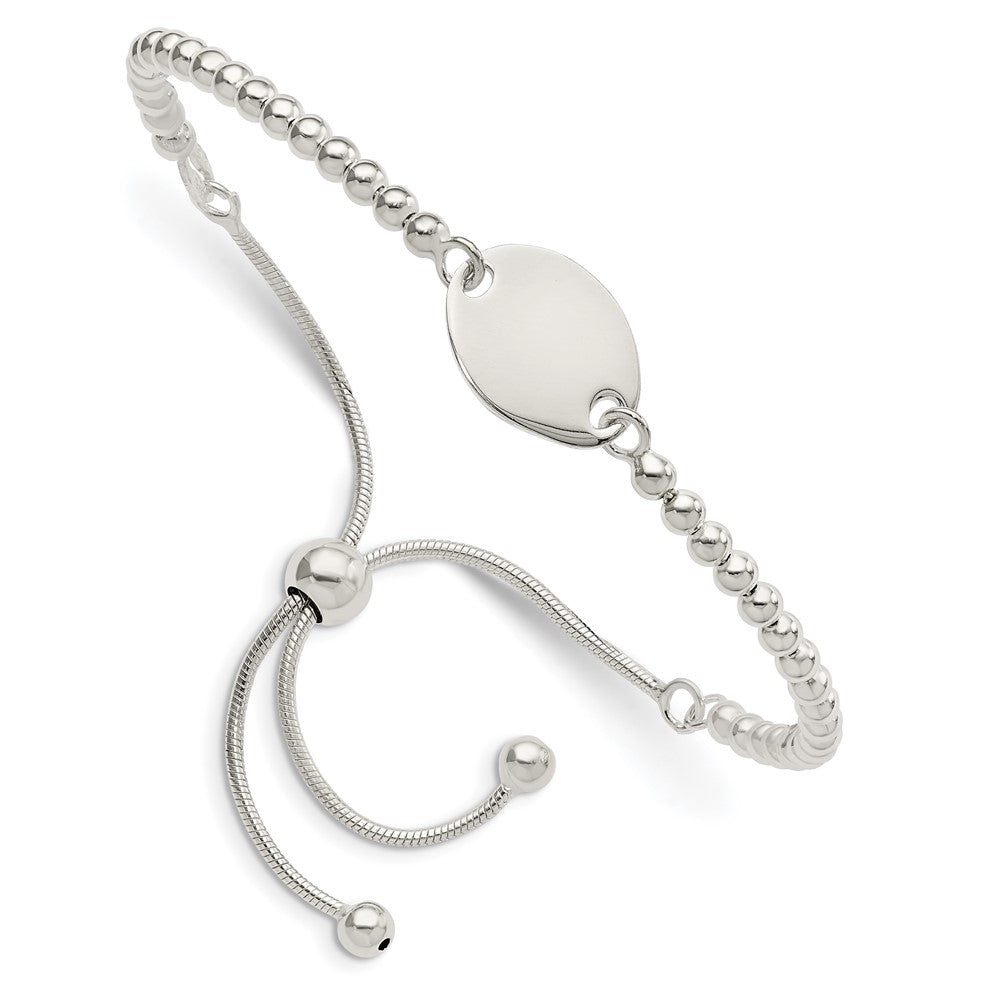 Sterlingsilber Poliert Gekugelt Verstellbar Armband