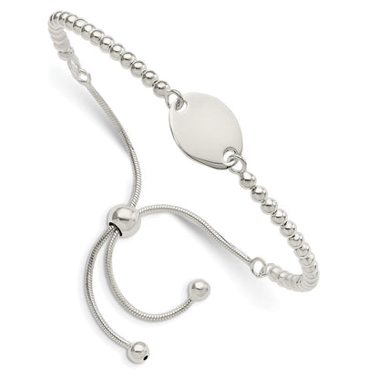 Sterlingsilber Poliert Gekugelt Verstellbar Armband