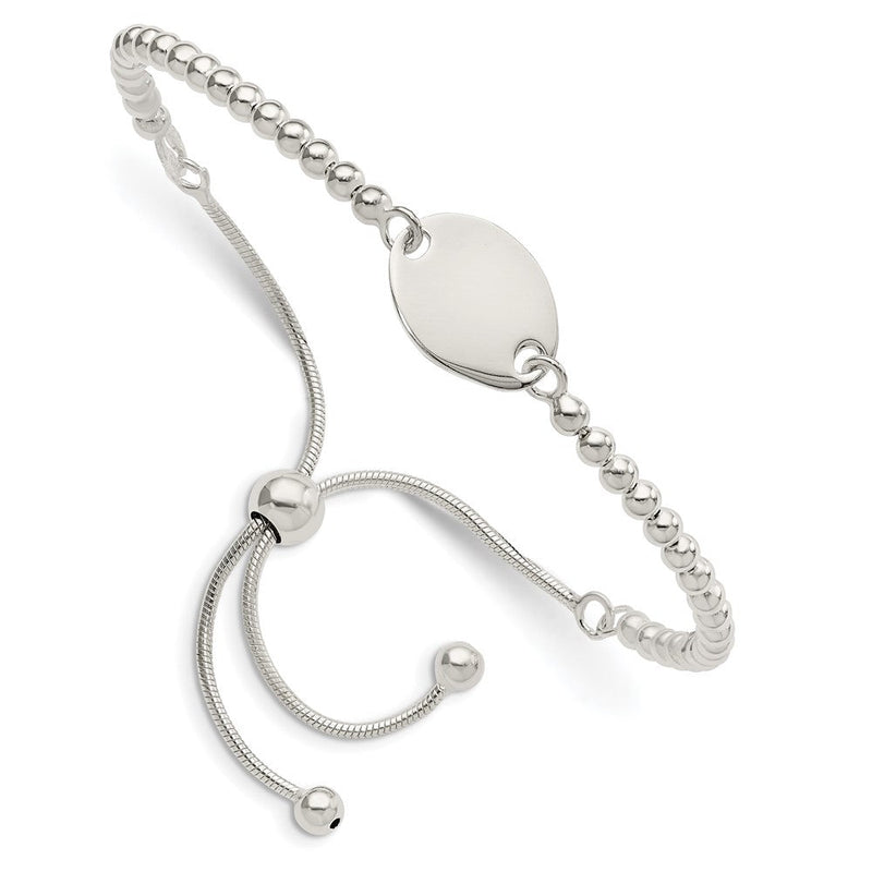 Sterlingsilber Poliert Gekugelt Verstellbar Armband