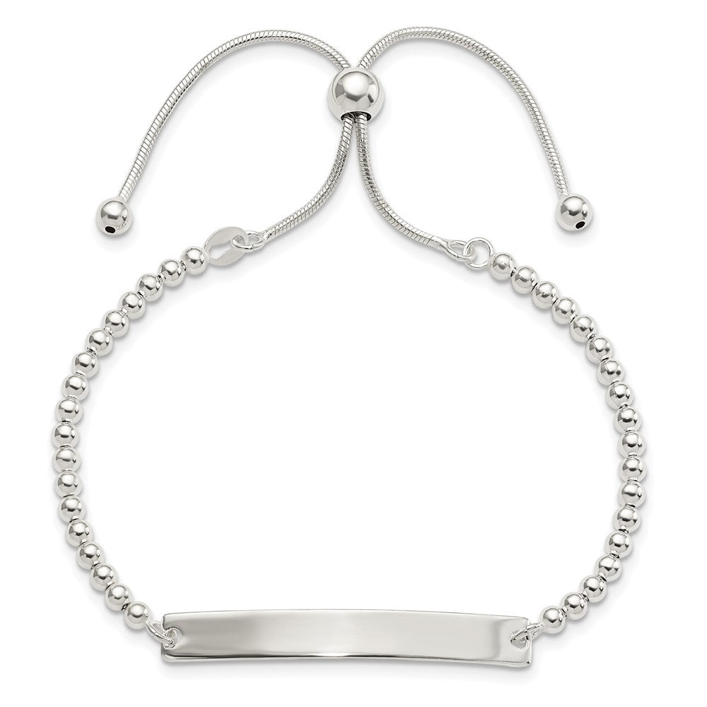 Sterlingsilber Poliert Gekugelt Verstellbar Id Armband
