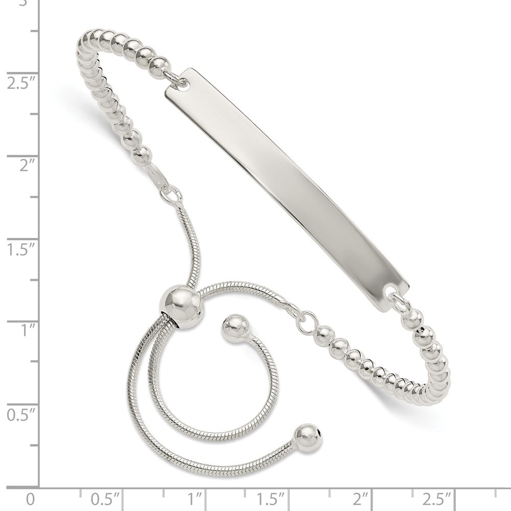 Sterlingsilber Poliert Gekugelt Verstellbar Id Armband