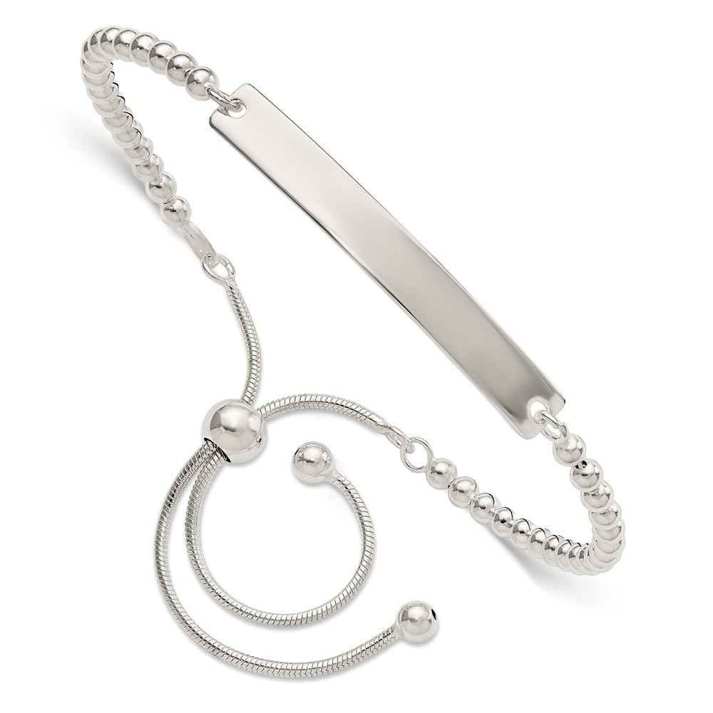 Sterlingsilber Poliert Gekugelt Verstellbar Id Armband