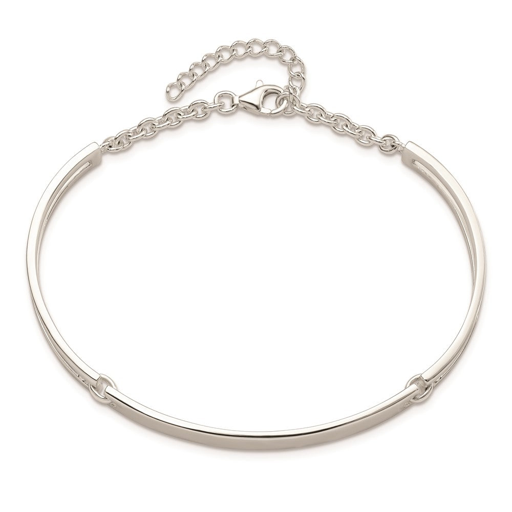 7.00 Zoll Sterlingsilber Poliert mit 1.25 in Verlängerung. Armband