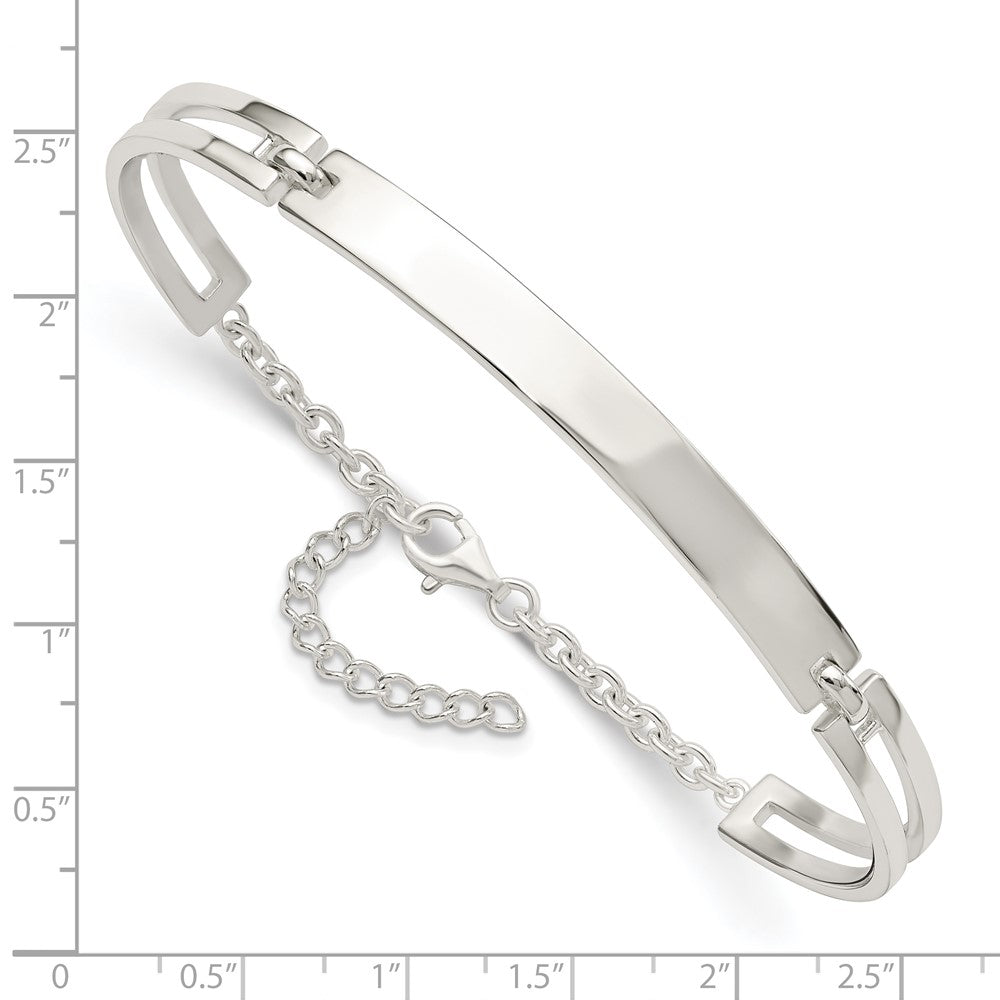 7.00 Zoll Sterlingsilber Poliert mit 1.25 in Verlängerung. Armband