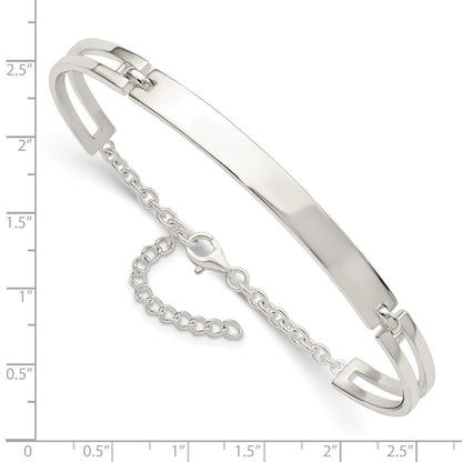 7.00 Zoll Sterlingsilber Poliert mit 1.25 in Verlängerung. Armband