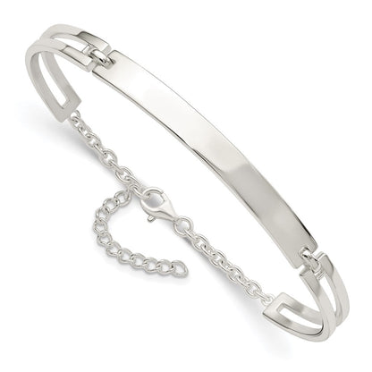 7.00 Zoll Sterlingsilber Poliert mit 1.25 in Verlängerung. Armband
