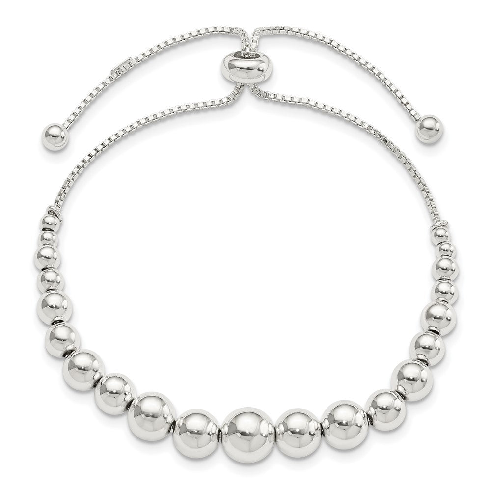 Sterlingsilber Poliert Gekugelt Verstellbar Armband