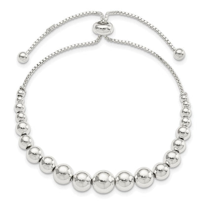 Sterlingsilber Poliert Gekugelt Verstellbar Armband
