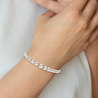Sterlingsilber Poliert Gekugelt Verstellbar Armband