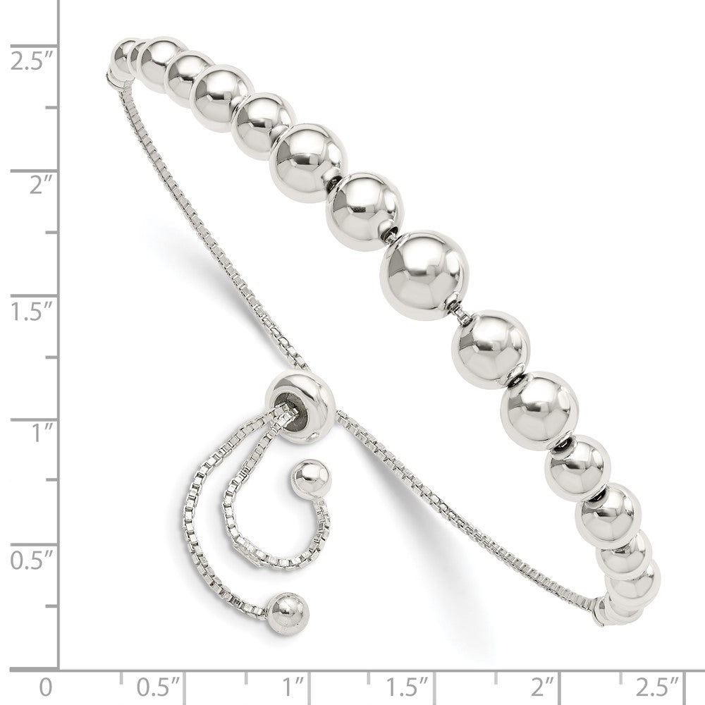 Sterlingsilber Poliert Gekugelt Verstellbar Armband