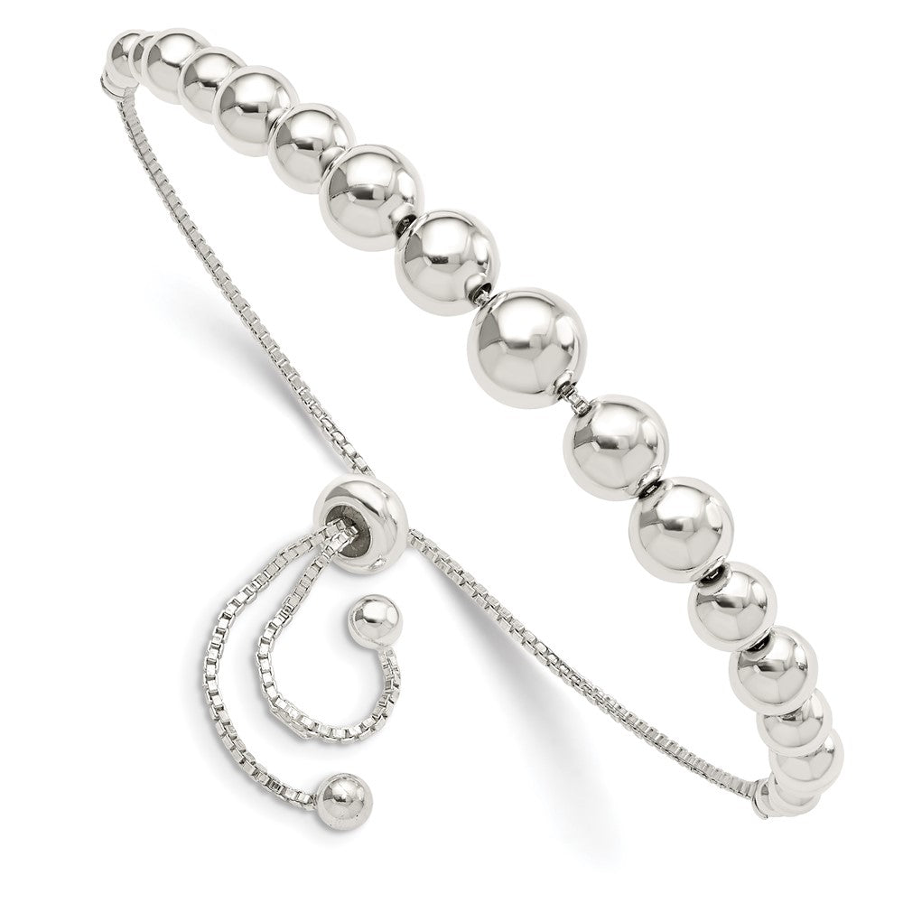 Sterlingsilber Poliert Gekugelt Verstellbar Armband