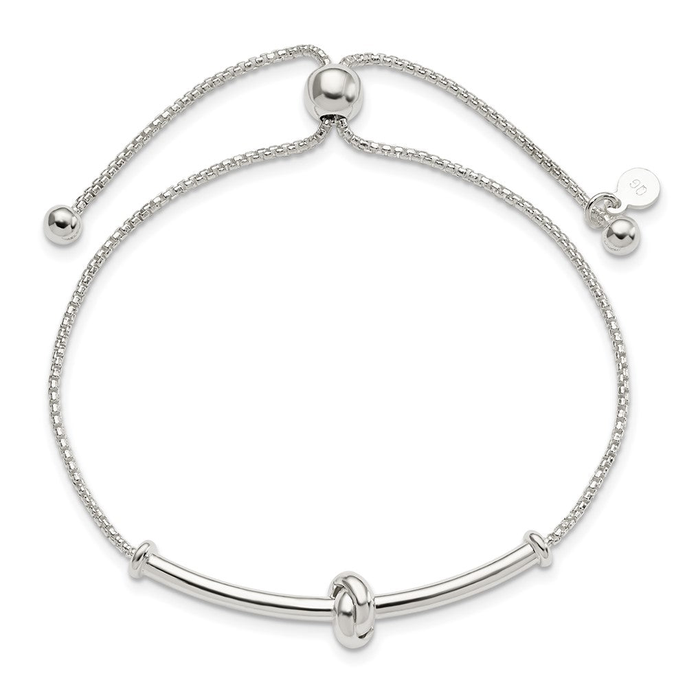 Sterlingsilber Stab mit Knoten Verstellbar Bolo Armband