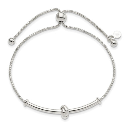 Sterlingsilber Stab mit Knoten Verstellbar Bolo Armband