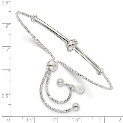 Sterlingsilber Stab mit Knoten Verstellbar Bolo Armband