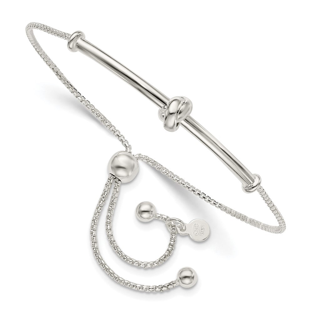 Sterlingsilber Stab mit Knoten Verstellbar Bolo Armband