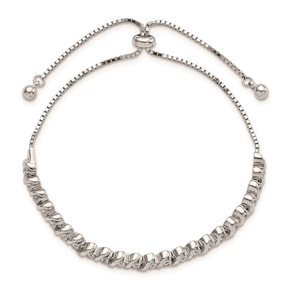 Sterlingsilber Poliert Rhodiniert Zirkonia Verstellbar Armband