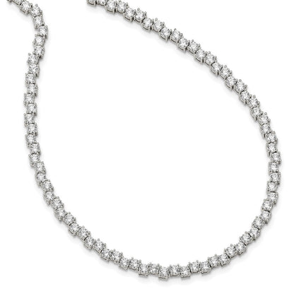 Sterlingsilber Rhodiniert Poliert 4mm Zirkonia Halskette