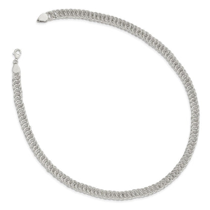 Sterlingsilber Poliert Fantasie Kreis Glieder Halskette