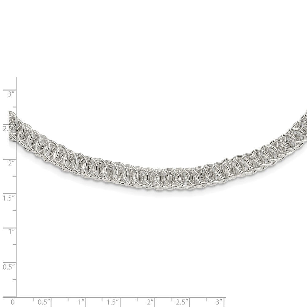Sterlingsilber Poliert Fantasie Kreis Glieder Halskette