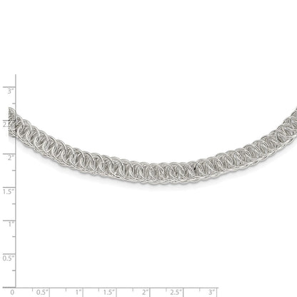Sterlingsilber Poliert Fantasie Kreis Glieder Halskette