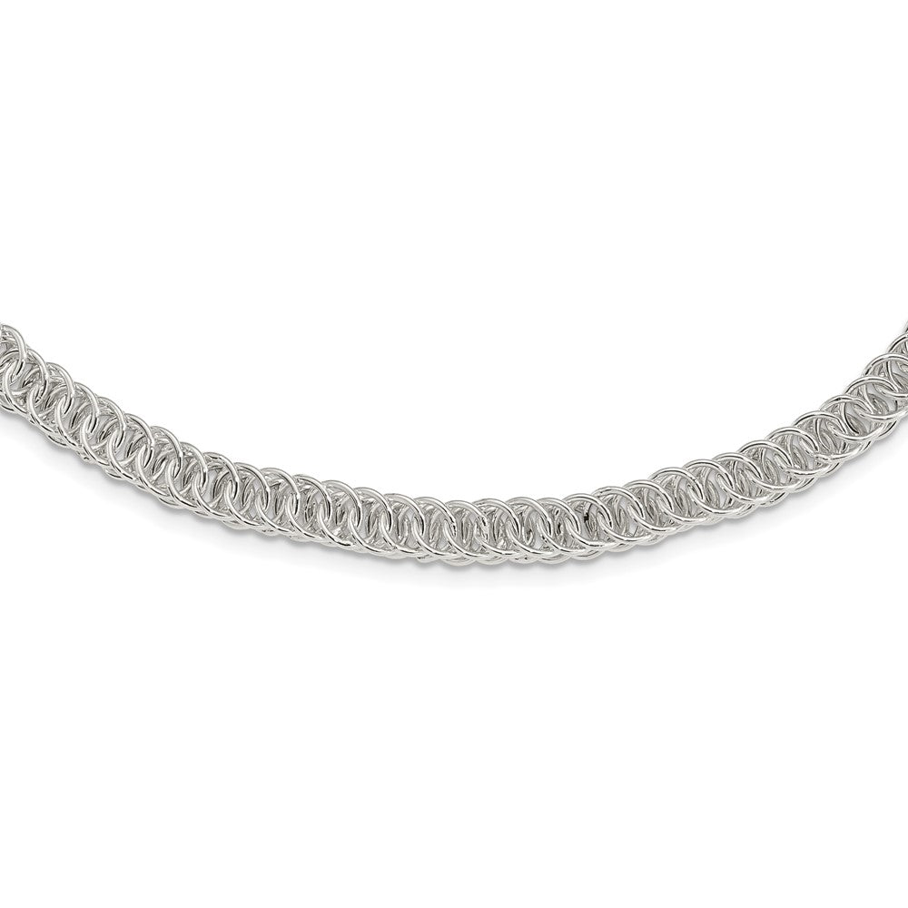 Sterlingsilber Poliert Fantasie Kreis Glieder Halskette