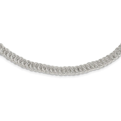Sterlingsilber Poliert Fantasie Kreis Glieder Halskette