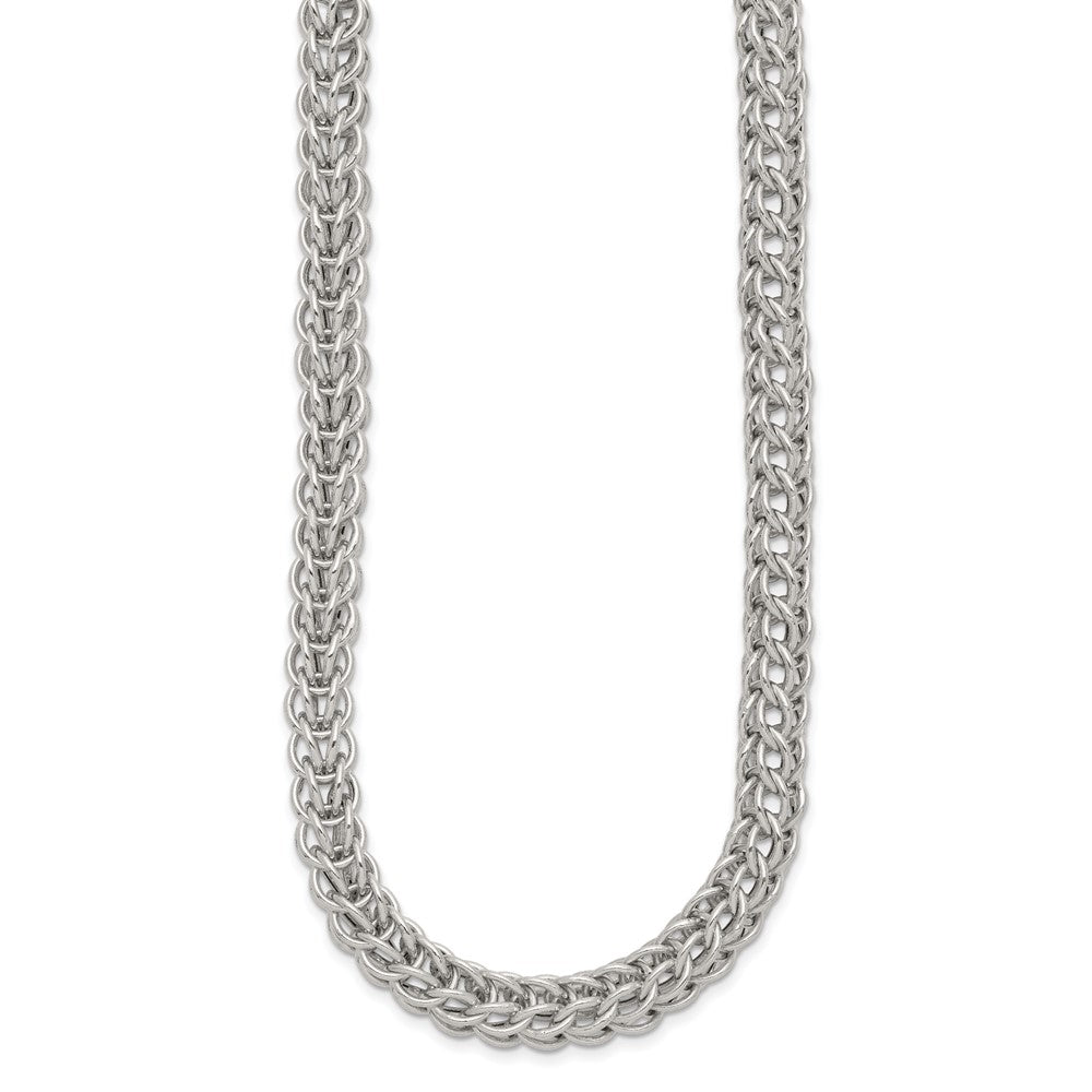 Sterlingsilber Poliert Fantasie Kreis Glieder 18.5 Zoll Halskette
