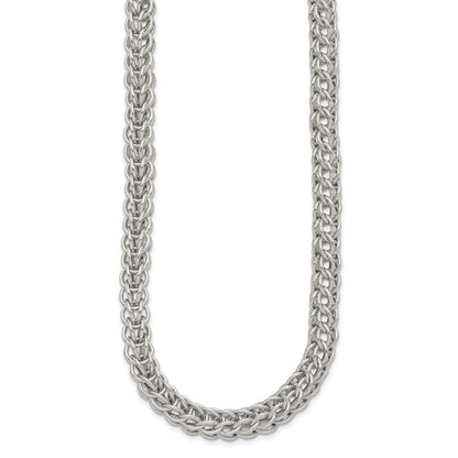 Sterlingsilber Poliert Fantasie Kreis Glieder 18.5 Zoll Halskette