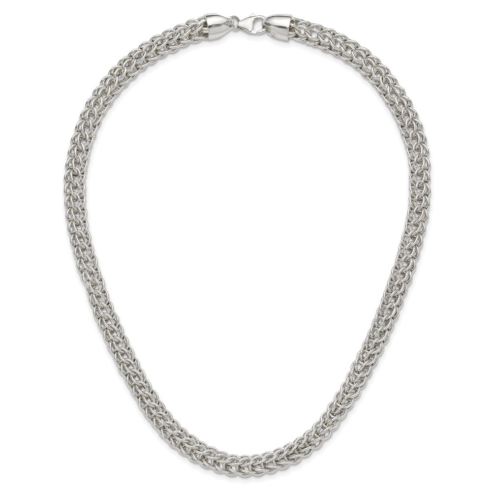 Sterlingsilber Poliert Fantasie Kreis Glieder 18.5 Zoll Halskette