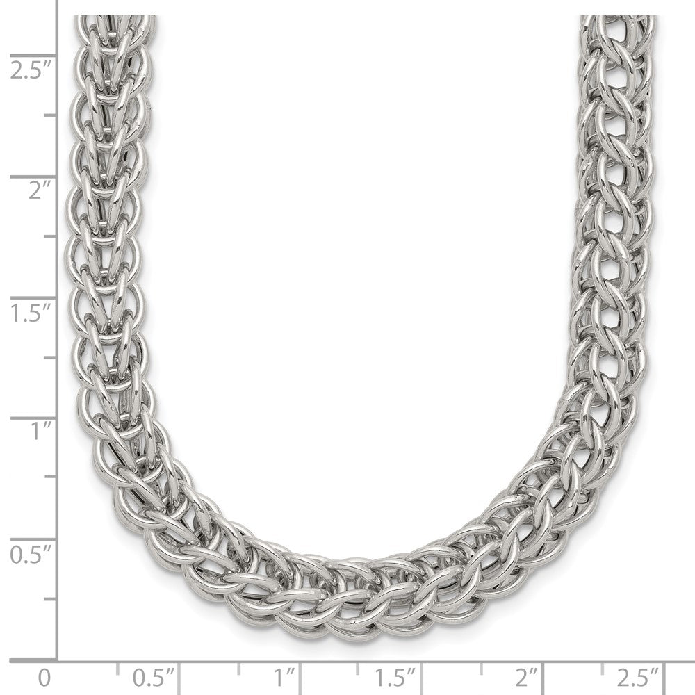 Sterlingsilber Poliert Fantasie Kreis Glieder 18.5 Zoll Halskette