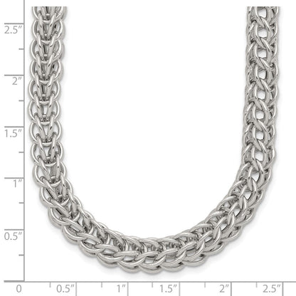 Sterlingsilber Poliert Fantasie Kreis Glieder 18.5 Zoll Halskette