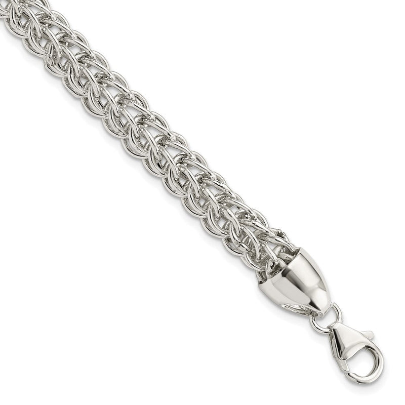 7.5 Zoll Sterlingsilber Poliert Fantasie Kreis Glieder 7.5 Zoll Armband