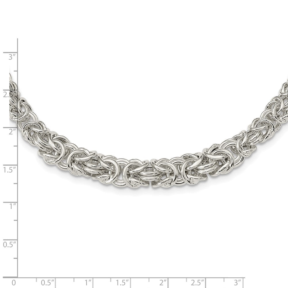 Sterlingsilber Poliert Byzantiner Abgestuft Glieder Halskette