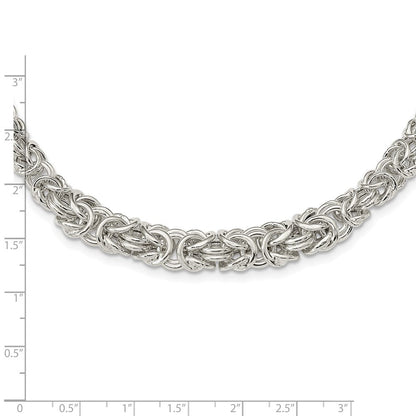 Sterlingsilber Poliert Byzantiner Abgestuft Glieder Halskette