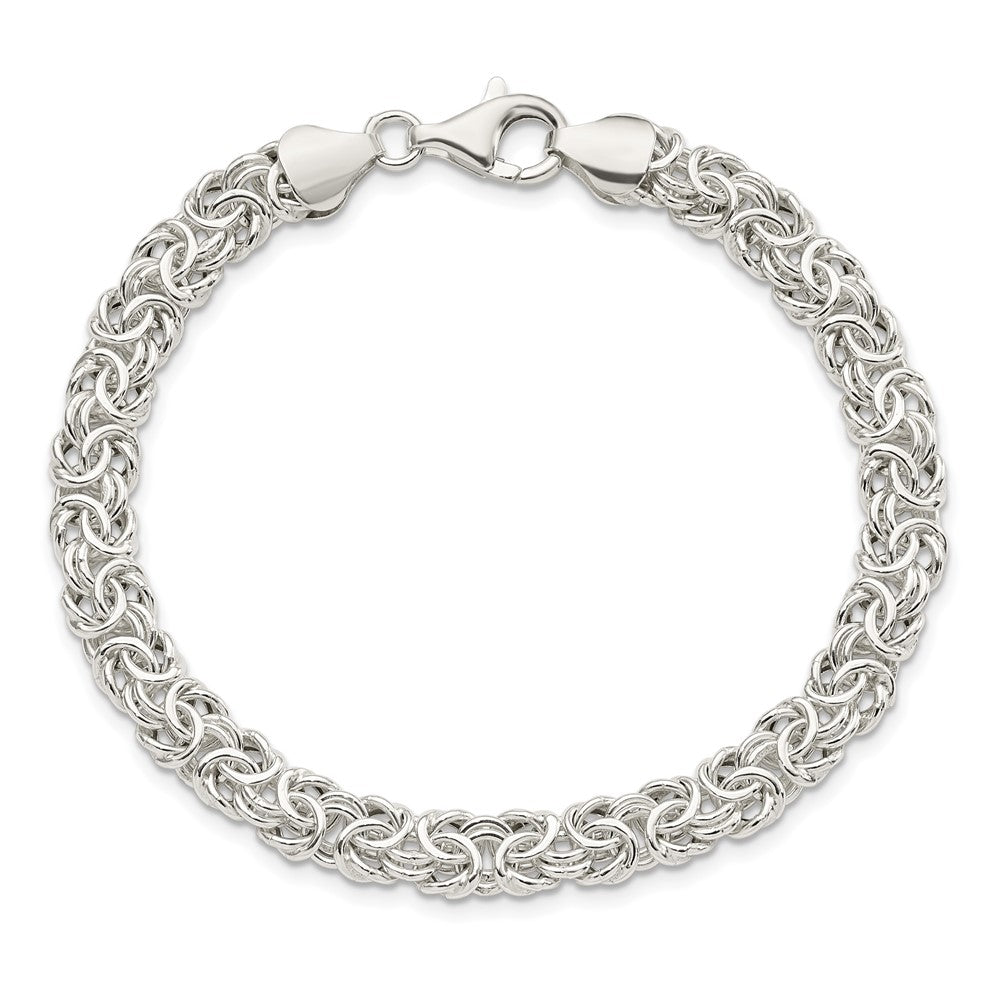 7.5 Zoll Sterlingsilber Poliert Byzantiner Glieder Armband