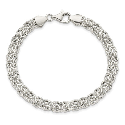 7.5 Zoll Sterlingsilber Poliert Byzantiner Glieder Armband