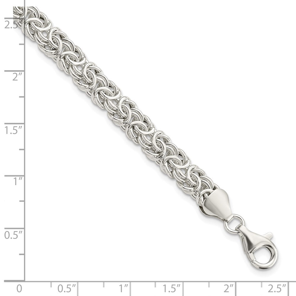 7.5 Zoll Sterlingsilber Poliert Byzantiner Glieder Armband