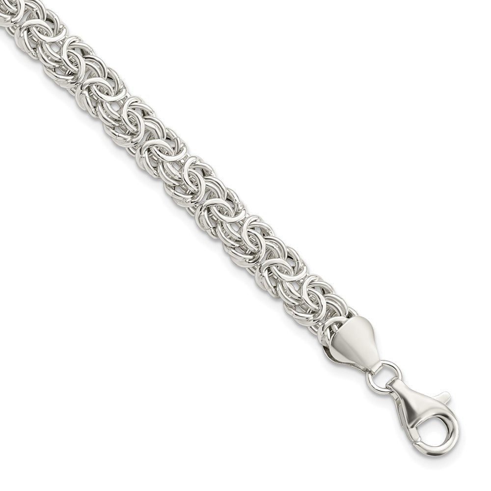 7.5 Zoll Sterlingsilber Poliert Byzantiner Glieder Armband