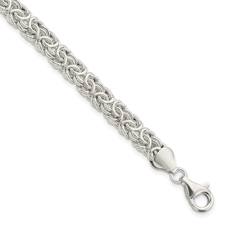 7.5 Zoll Sterlingsilber Poliert Byzantiner Glieder Armband