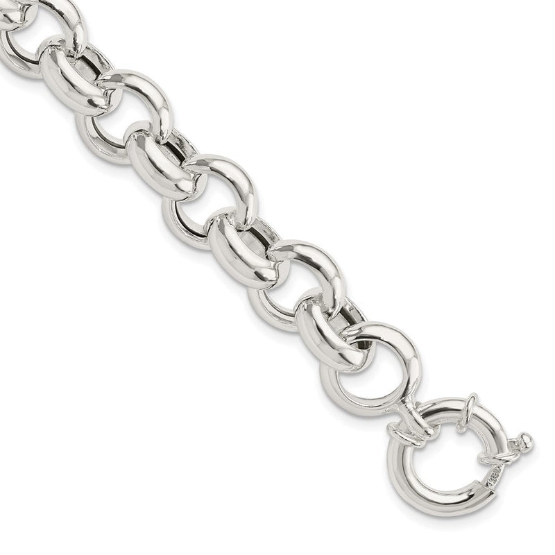 8 Zoll Sterlingsilber Poliert Fantasieglieder Armband