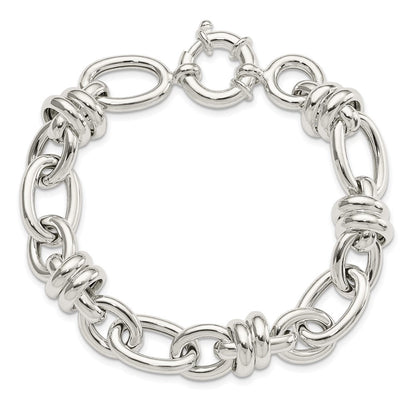 8.5 Zoll Sterlingsilber Poliert Fantasieglieder Armband