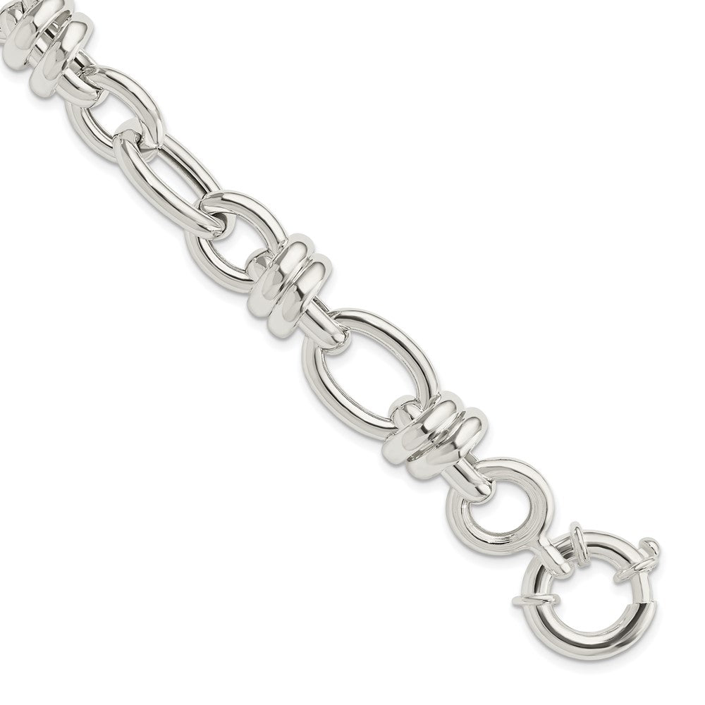 8.5 Zoll Sterlingsilber Poliert Fantasieglieder Armband