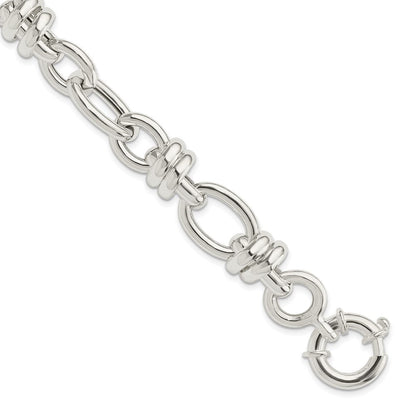 8.5 Zoll Sterlingsilber Poliert Fantasieglieder Armband