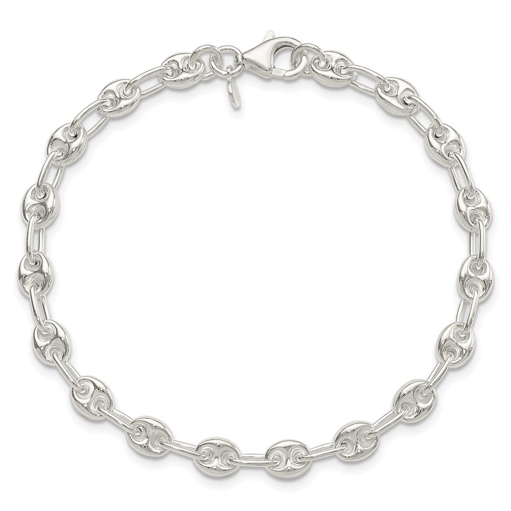 7.5 Zoll Sterlingsilber Poliert Fantasieglieder Armband